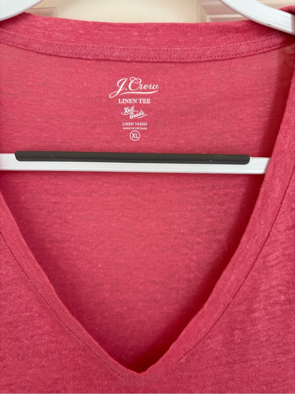 J. Crew Pink V-Neck Women's Linen Tee - Picture 2 of 4
